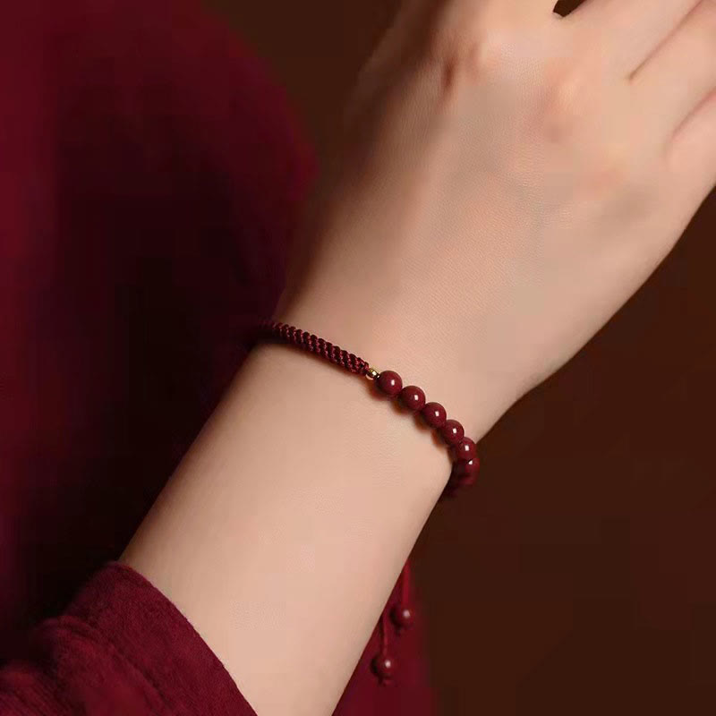 Nimara Ritual Natural Cinnabar King Kong Knot Blessing String Bracelet