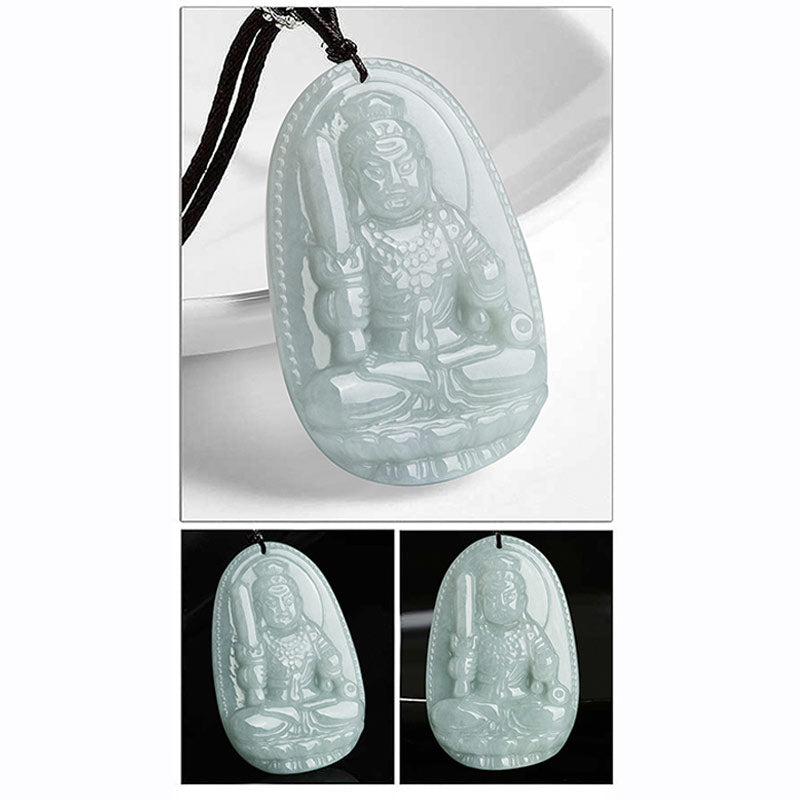 Nimara Ritual Chinese Zodiac Natal Buddha Jade Wealth Prosperity Necklace Pendant