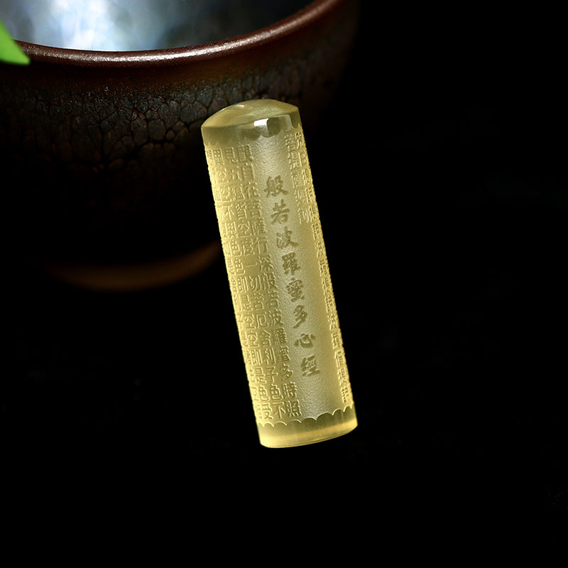 Nimara Ritual Heart Sutra Citrine Happiness Strength Necklace Pendant