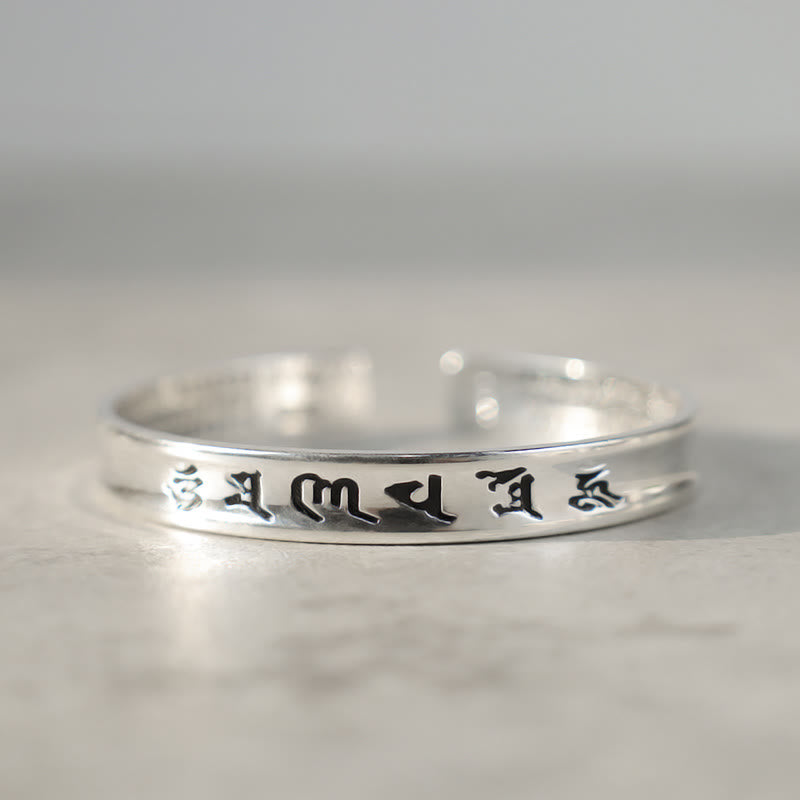 Nimara Ritual Tibetan Mantra White Copper Bracelet