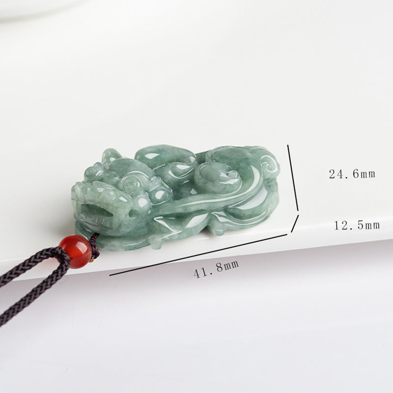 Nimara Ritual Jade PiXiu Wealth Luck String Necklace Pendant