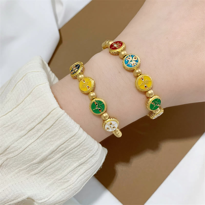Nimara Ritual Tibetan Five God Of Wealth Copper Beads Luck Bracelet