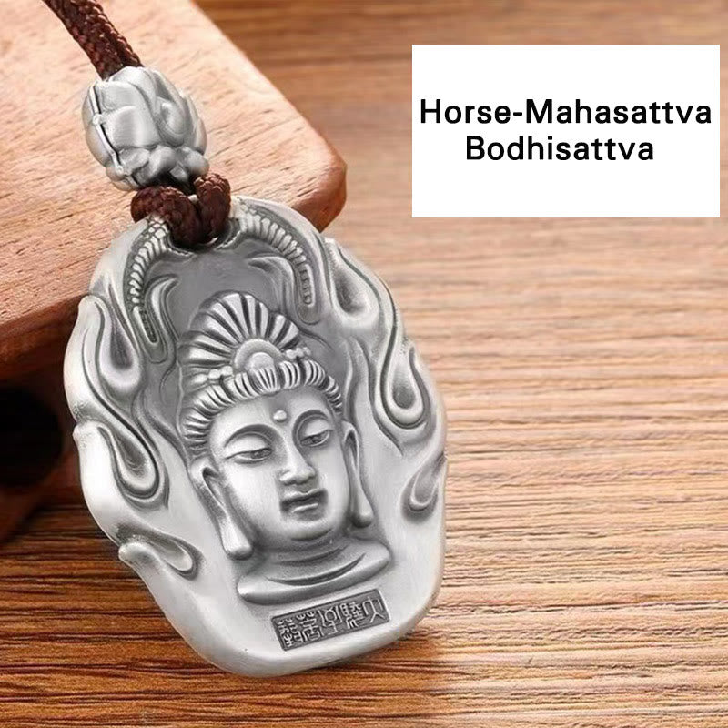 Nimara Ritual Chinese Zodiac Natal Buddha Om Mani Padme Hum Lotus Compassion Necklace Pendant