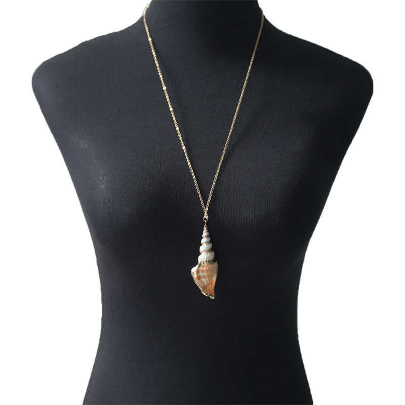 Nimara Ritual Natural Shankha Conch Shell Seashell Lucky Necklace Pendant