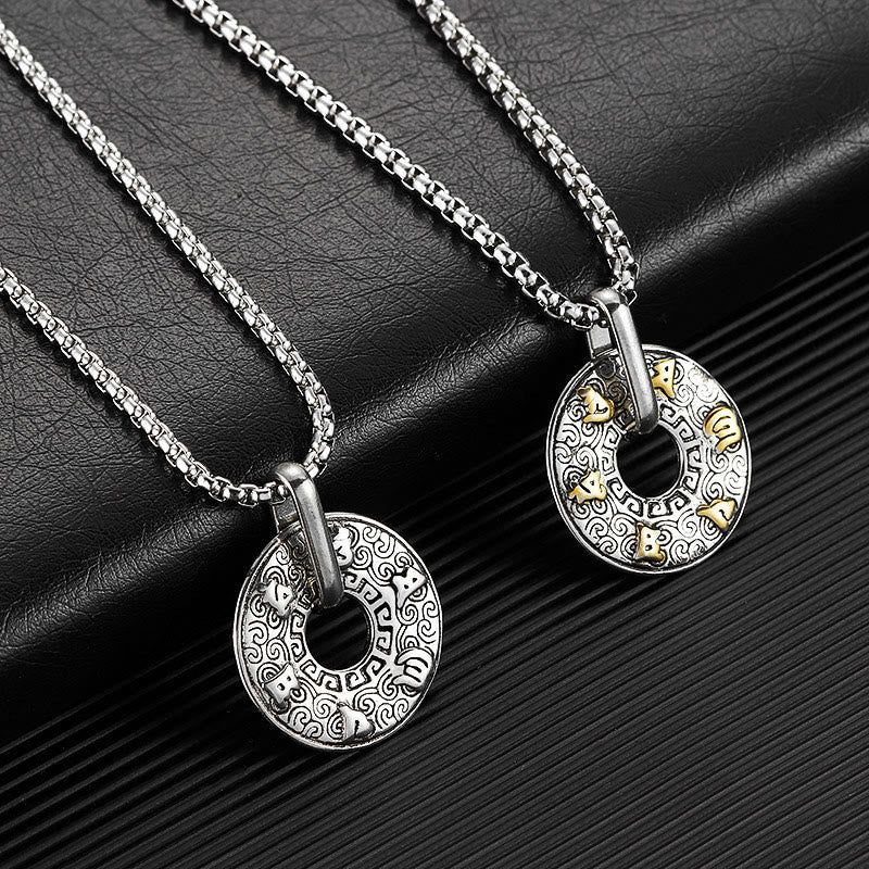 Nimara Ritual Tibetan Om Mani Padme Hum Peace Buckle Creativity Necklace Pendant
