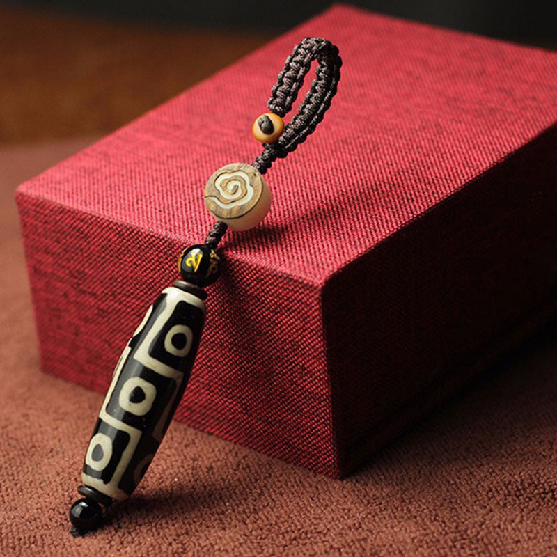 Nimara Ritual Tibetan Nine-Eye Dzi Bead Wealth Decoration