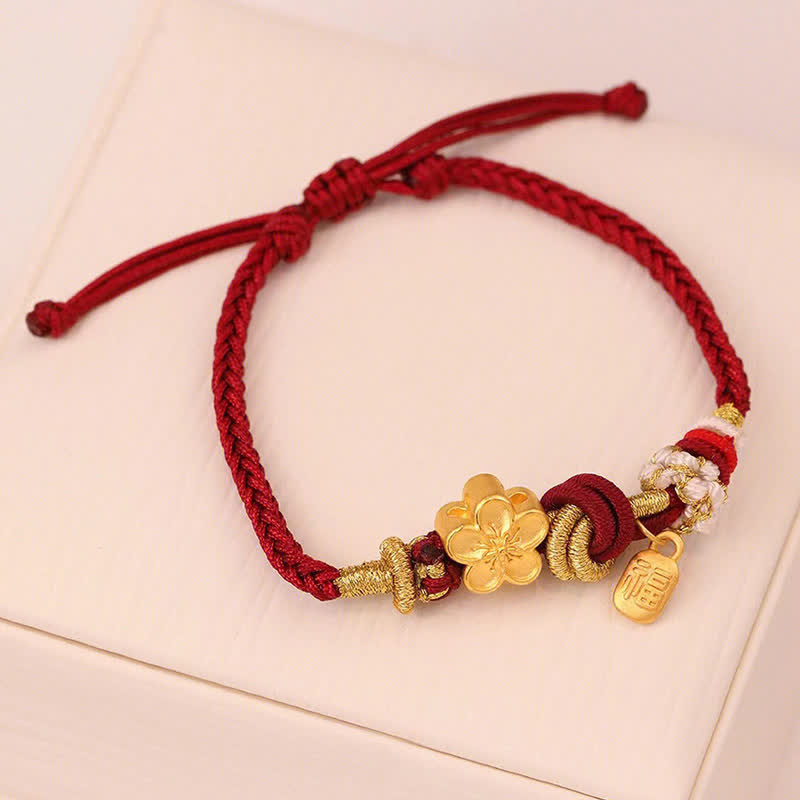 Nimara Ritual Peach Blossom Happiness Charm Luck Red String Bracelet