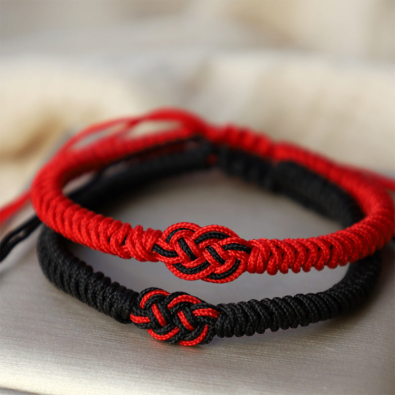 Nimara Ritual 2Pcs Tibetan Luck Chinese Knot Protection String Bracelet