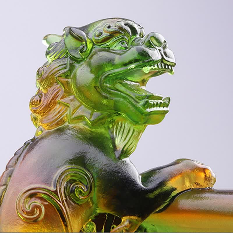 Nimara Ritual Handmade Liuli Crystal PiXiu Treasure Bowl Art Piece Home Decoration