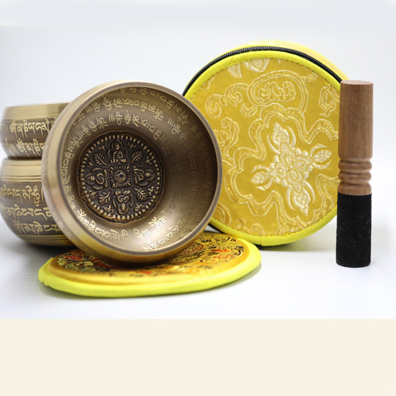 Nimara Ritual Tibetan Sound Bowl Handcrafted for Yoga Mindfulness and Meditation Singing Bowl Set