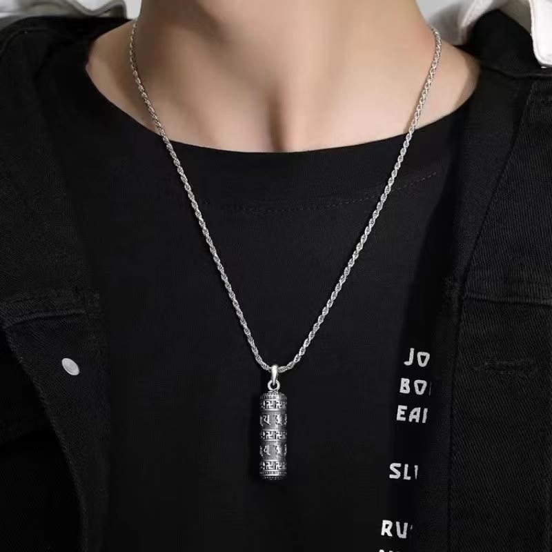 Nimara Ritual Om Mani Padme Hum Swastika Twisted Chain Wisdom Necklace Pendant