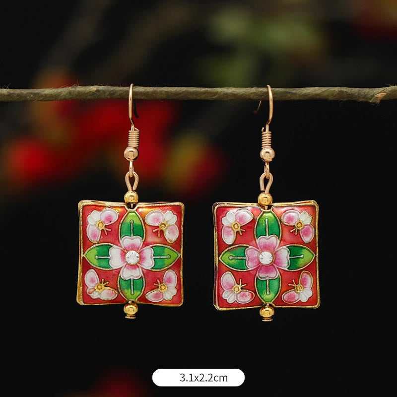Nimara Ritual Lotus Butterfly Flower Alloy Copper Enlightenment Drop Earrings