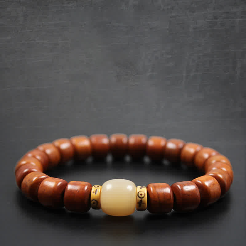 Nimara Ritual Tibetan Bone Beads Om Mani Padme Hum Strength Bracelet