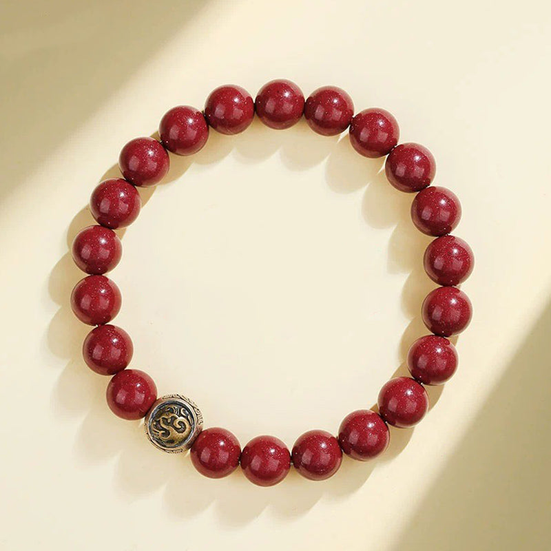 Nimara Ritual 925 Sterling Silver Natural Cinnabar Four Beasts Blessing Bracelet