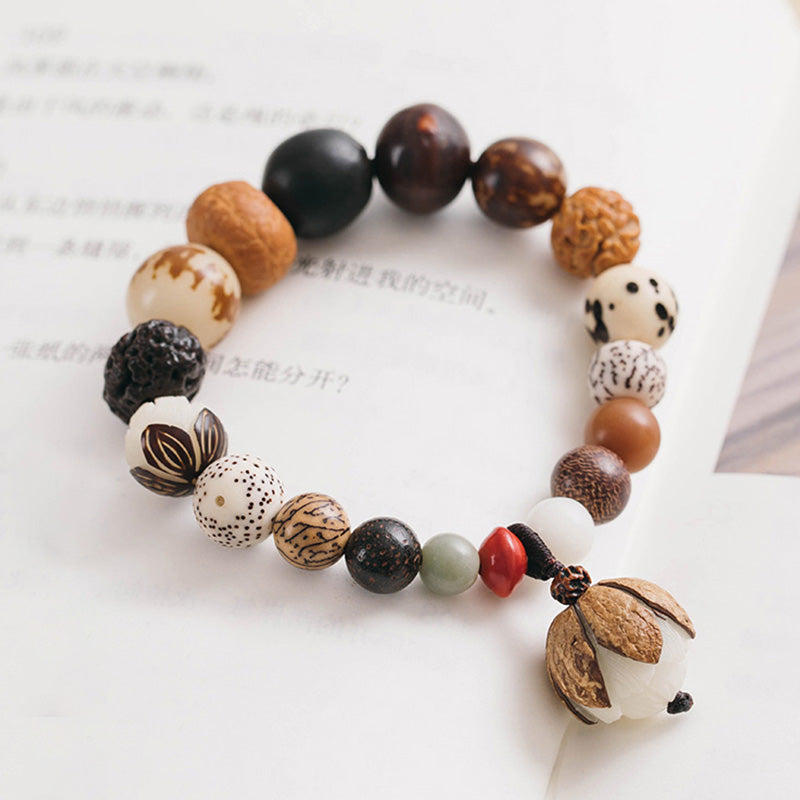Nimara Ritual Bodhi Seed Lotus Wisdom Peace Wrist Mala Bracelet