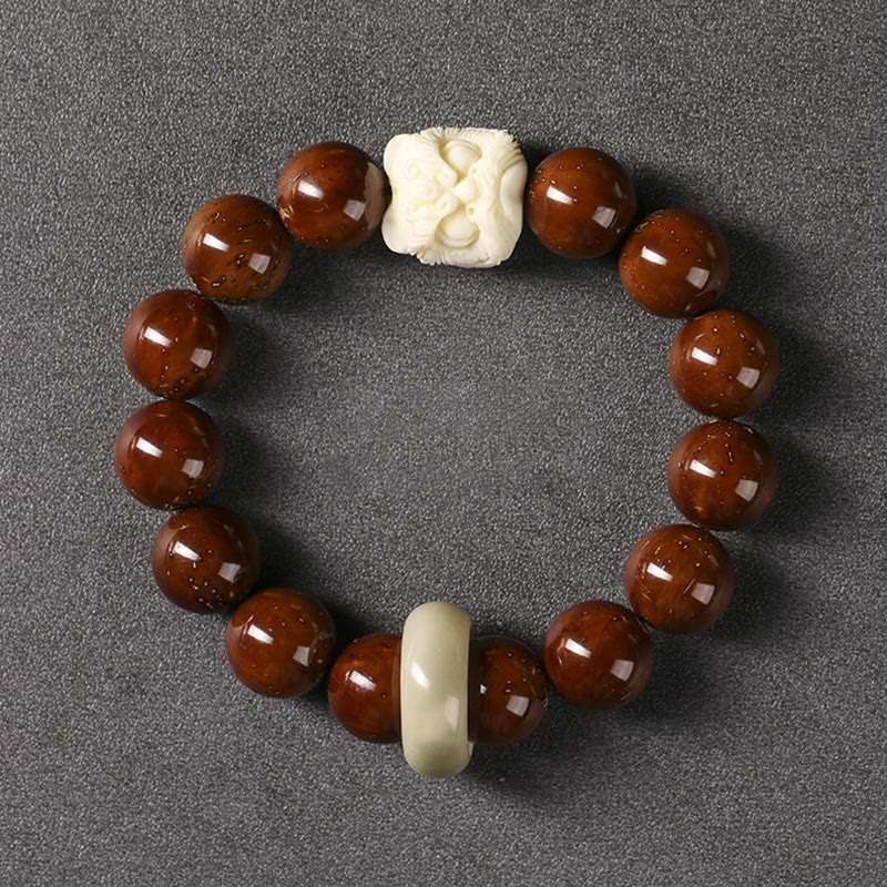 Nimara Ritual Purple Bodhi Seed Dancing Lion Wisdom Bracelet
