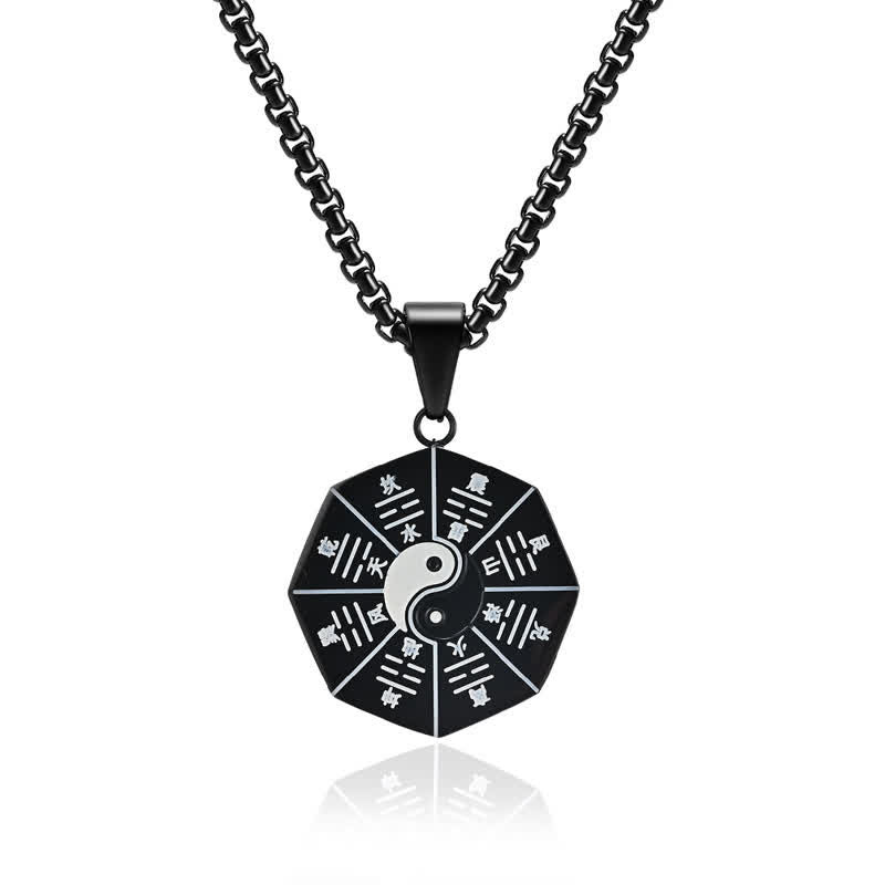 Nimara Ritual Bagua Yin Yang Titanium Steel Balance Necklace Pendant