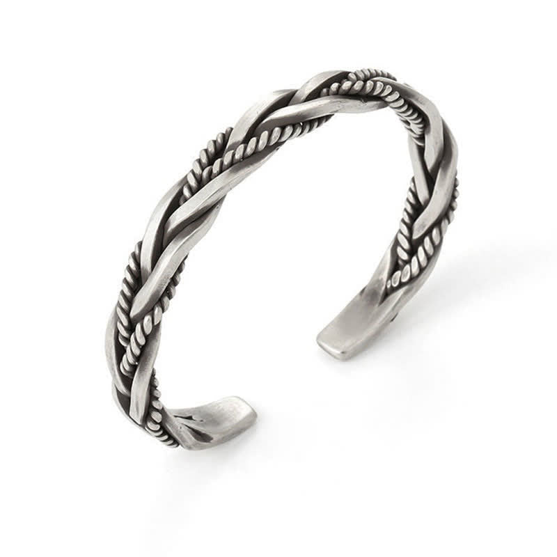 Nimara Ritual Viking Style Twisted Braided Pattern Copper Balance Bracelet Bangle