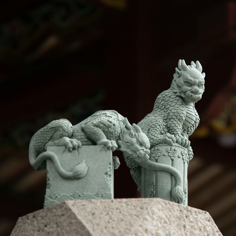 Nimara Ritual Feng Shui Standing Sitting Dragon Success Luck Home Decoration