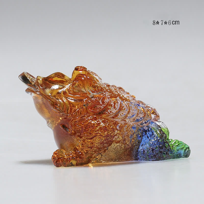 Nimara Ritual Feng Shui Frog Handmade Liuli Crystal Art Piece Wealth Home Office Decoration