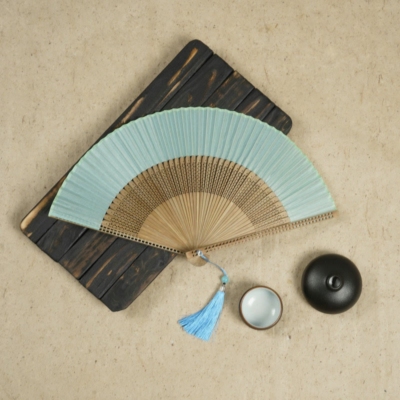Nimara Ritual Vintage Handheld Folding Fan With Bamboo Frames