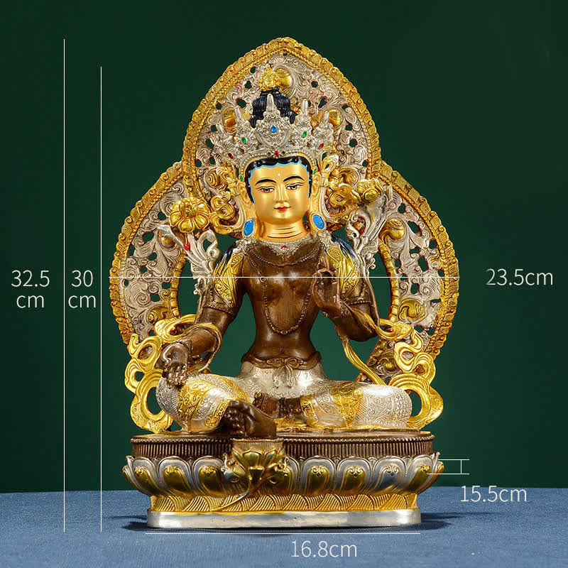 Nimara Ritual Bodhisattva Green Tara Hope Copper Statue Decoration