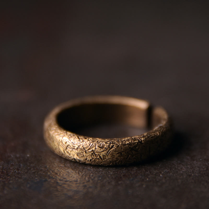 Nimara Ritual Tibetan Vintage Texture Design Copper Luck Couple Ring