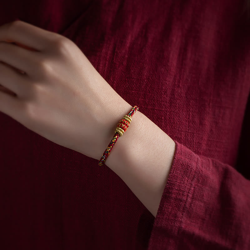 Nimara Ritual Tibet Handmade Chinese Zodiac Natal Buddha Luck Strength Braided String Bracelet