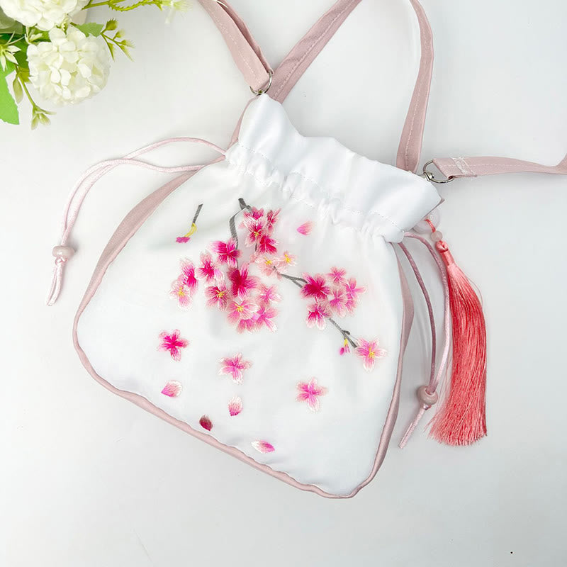 Nimara Ritual Suzhou Embroidery Rabbit Lotus Epiphyllum Peony Magnolia Silk Tote Crossbody Bag Shoulder Bag Handbag