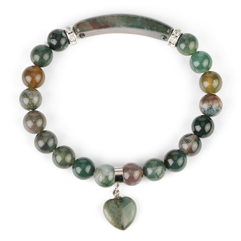 Nimara Ritual Natural Quartz Love Heart Healing Beads Bracelet