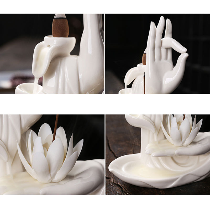 Nimara RitualTibetan Lotus Blessing Incense Burner Decoration
