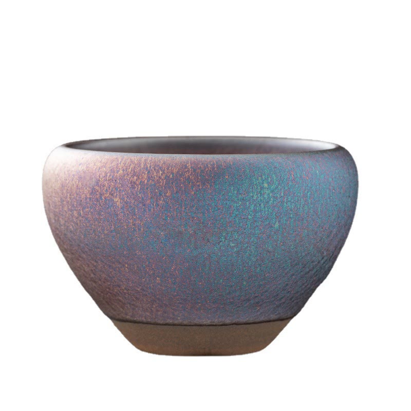 Nimara Ritual Vintage Purple Rainbow Chinese Jianzhan Kiln Change Porcelain Teacup Kung Fu Tea Cup