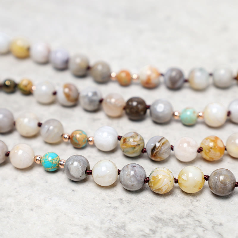 Nimara Ritual Natural Ocean Picasso Jasper Beaded Healing Neckace