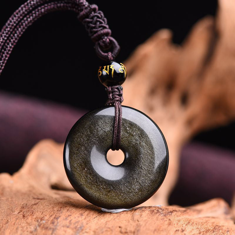 Nimara Ritual Tibetan Obsidian Protection Necklace