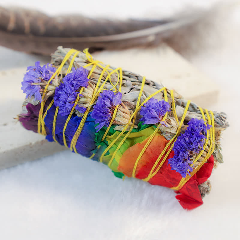 Nimara Ritual Colorful Daisy Red Rose Flowers Smudge Stick for Home Cleansing Incense Healing Meditation Smudge Sticks Rituals Set