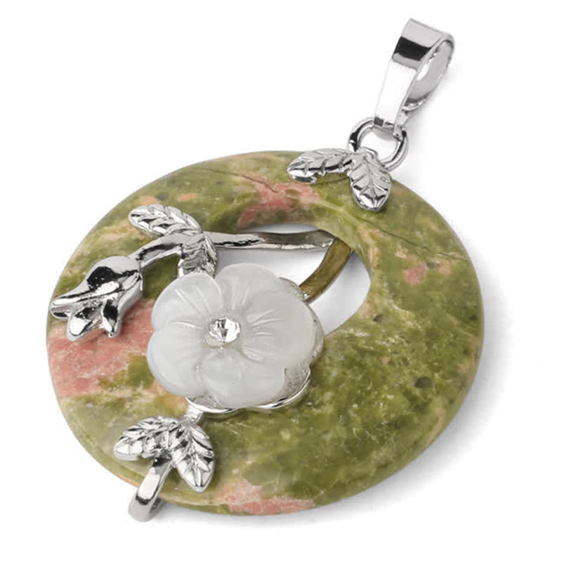 Nimara Ritual Various Crystal Amethyst Green Aventurine Flower Healing Necklace Pendant