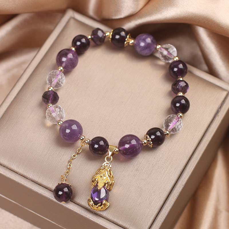 Nimara Ritual Natural Amethyst PiXiu Healing Bracelet