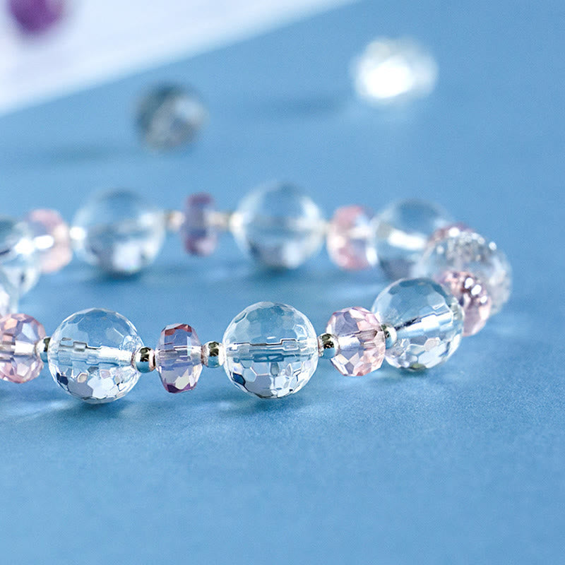 Nimara Ritual White Crystal Pink Crystal Protection Star Charm Bracelet