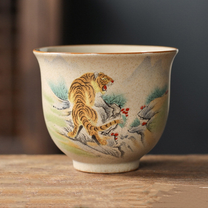 Nimara Ritual 12 Chinese Zodiac Ceramic Teacup Kung Fu Tea Cup 130ml