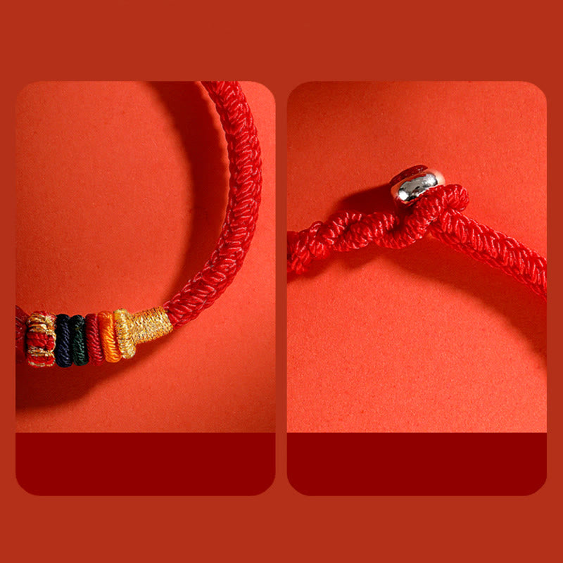 Nimara Ritual Year of the Dragon 925 Sterling Silver Chinese Zodiac Cinnabar Auspicious Matches Blessing Bracelet