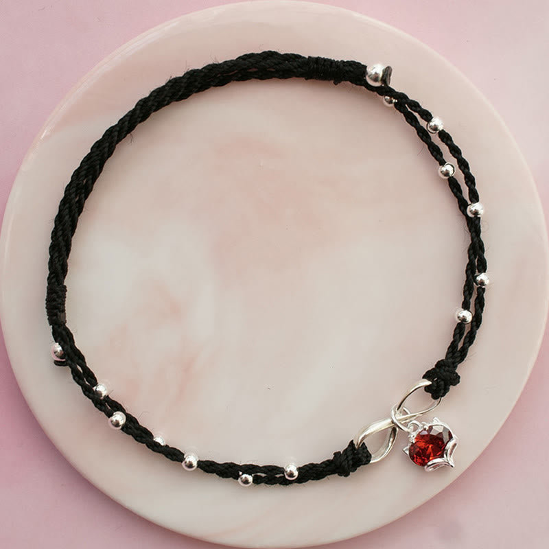 Nimara Ritual Love Heart Infinity Symbol Braided String Anklet