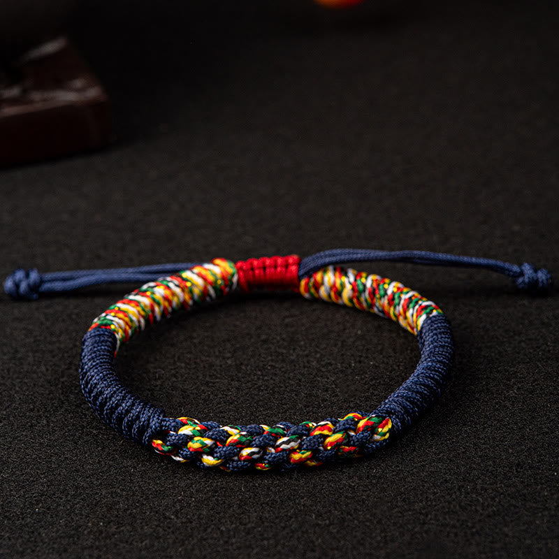 Nimara Ritual Tibetan Handmade Colorful King Kong Knot Luck Braid String Bracelet