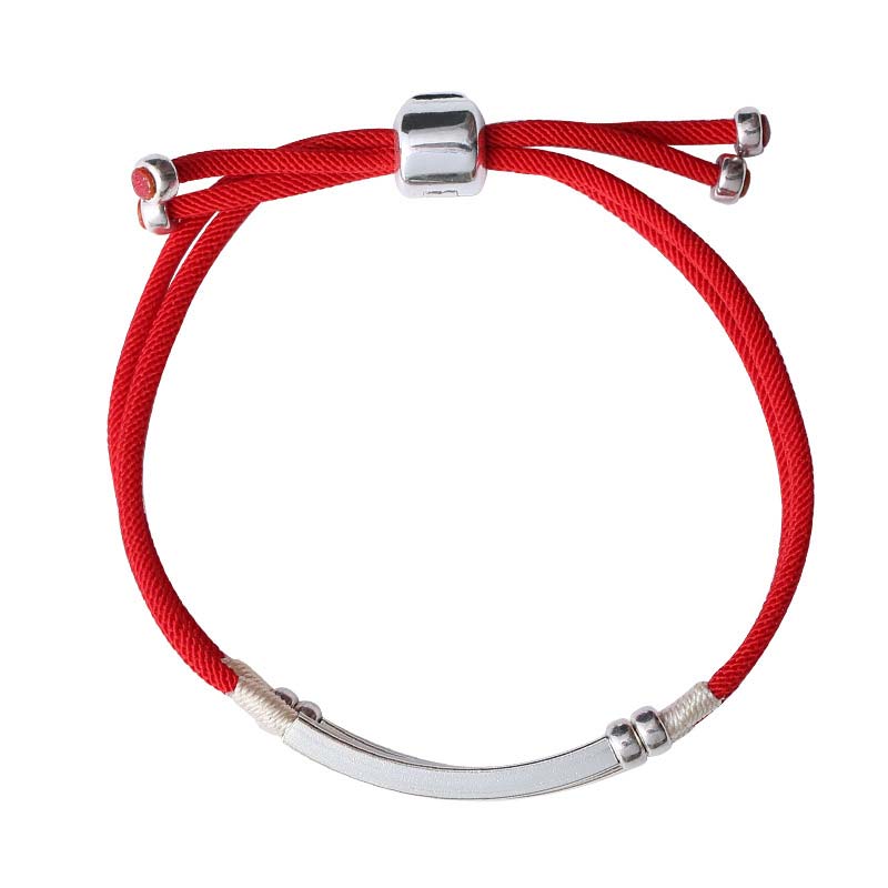 Nimara Ritual 925 Sterling Silver Red String Layered Braid Bracelet