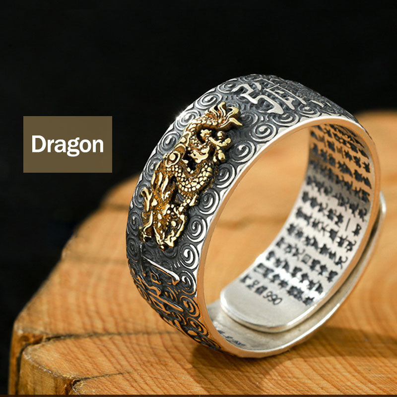 Nimara Ritual Chinese Zodiac Natal Buddha Wealth Luck Adjustable Ring