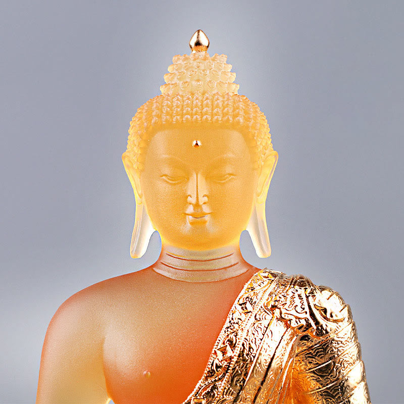 Nimara Ritual Buddha Handmade Figurine Liuli Art Piece Serenity Statue Home Offering Decoration