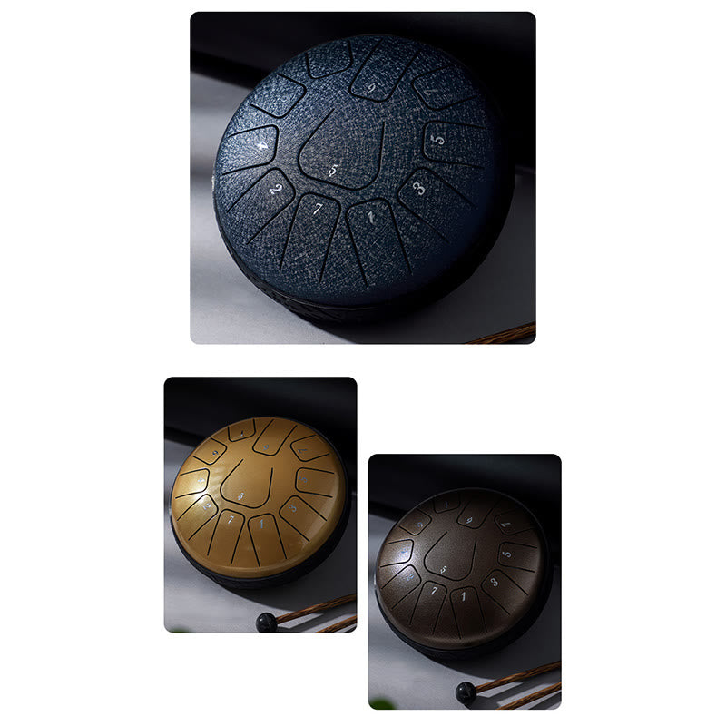 Nimara Ritual Steel Tongue Drum Sound Healing Meditation Yoga Lotus Drum Kit 11 Note 6 Inch
