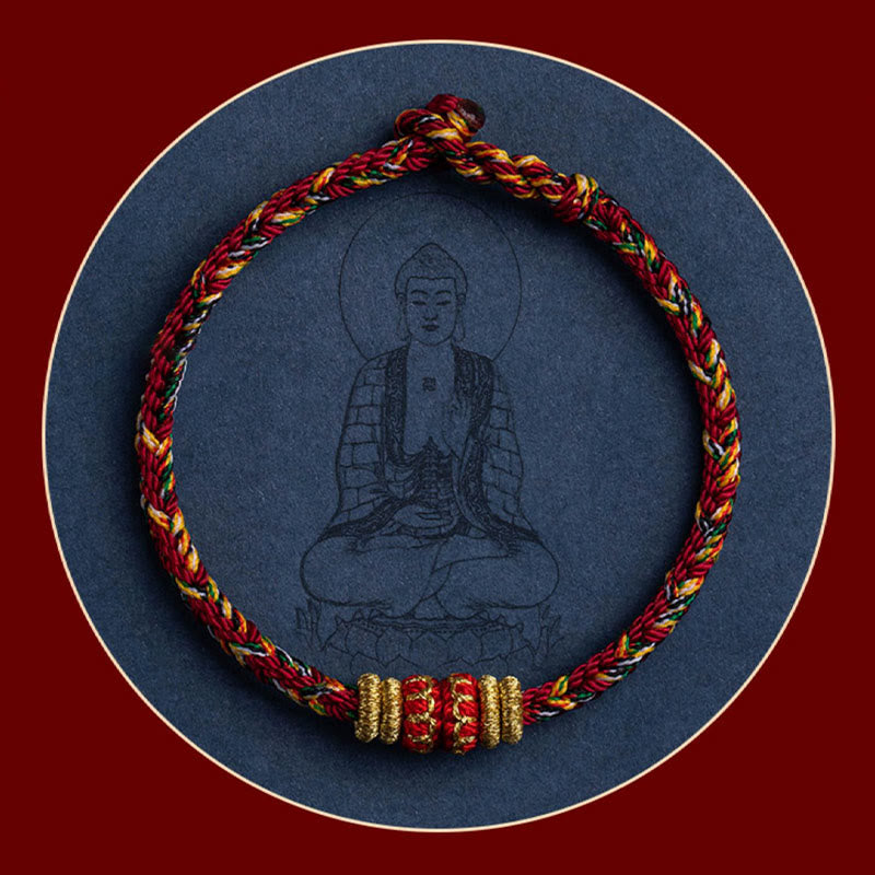 Nimara Ritual Tibet Handmade Chinese Zodiac Natal Buddha Luck Strength Braided String Bracelet