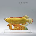 Nimara Ritual Handmade Liuli Crystal Koi Fish Art Piece Luck Home Office Decoration