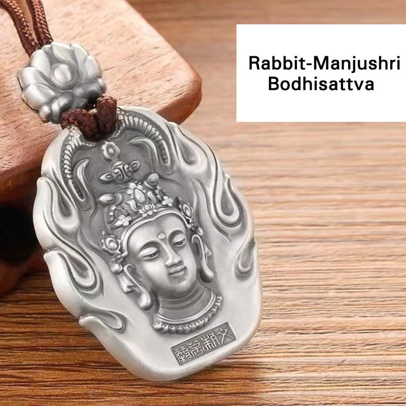 Nimara Ritual Chinese Zodiac Natal Buddha Om Mani Padme Hum Lotus Compassion Necklace Pendant