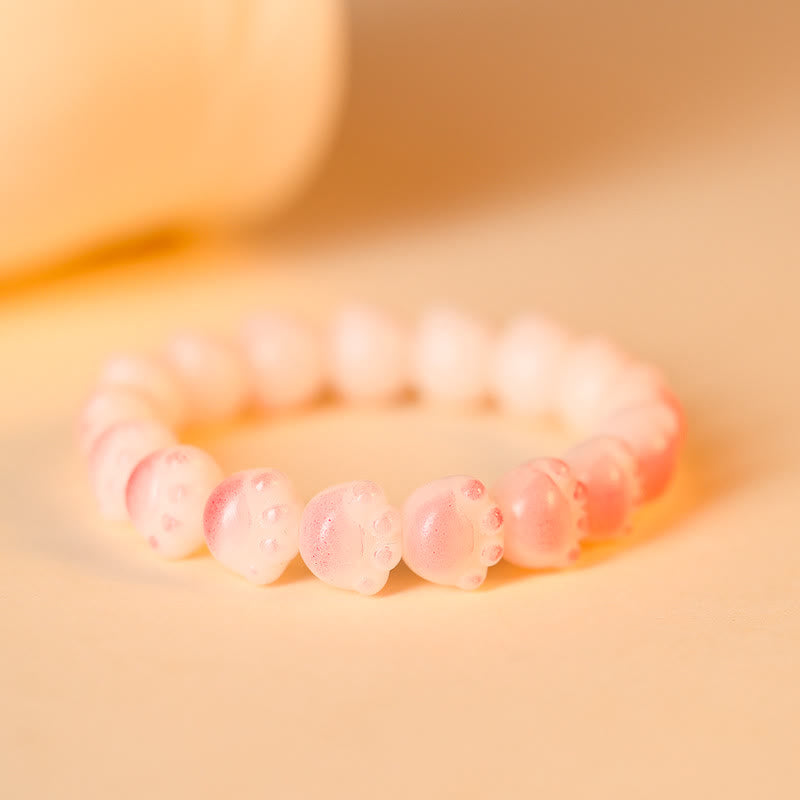 Nimara Ritual Natural Bodhi Seed Lovely Paw Lucky Cat Paw Peace Bracelet